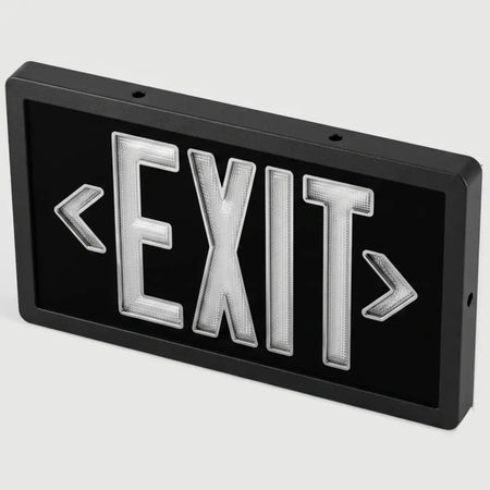Tritium  Self Luminous Exit Sign Black Face Black Housing - No Electricity