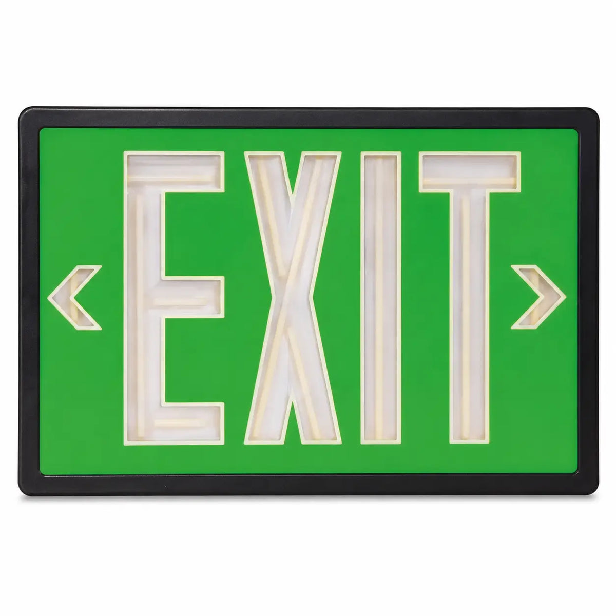 Tritium Self Luminous Exit Sign Green Face Black Housing