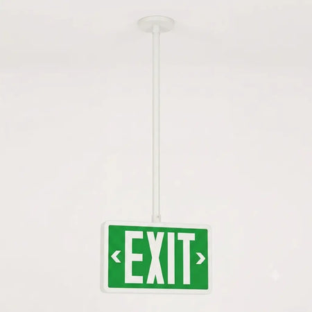 Tritium Self Luminous Exit Sign Green Face White Housing
