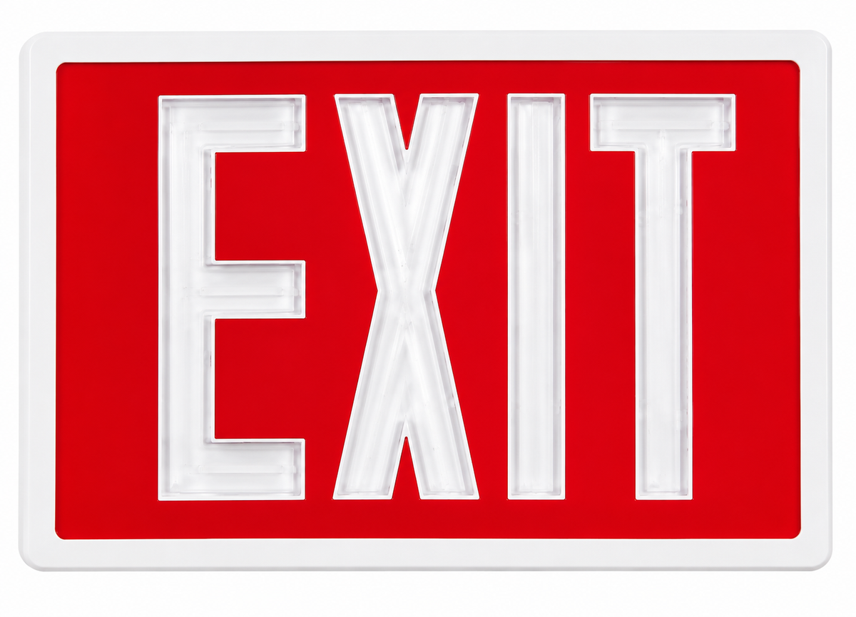 tritium self luminous sign no arrows - code  approved-no electricity 