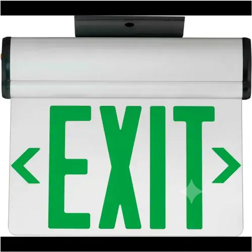 Two Circuit Edge Lit Exit Sign Green LED - Surface Mount - UL Listed