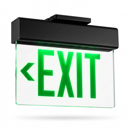 Two Circuit Edge Lit Exit Sign Green LED - Surface Mount - UL Listed