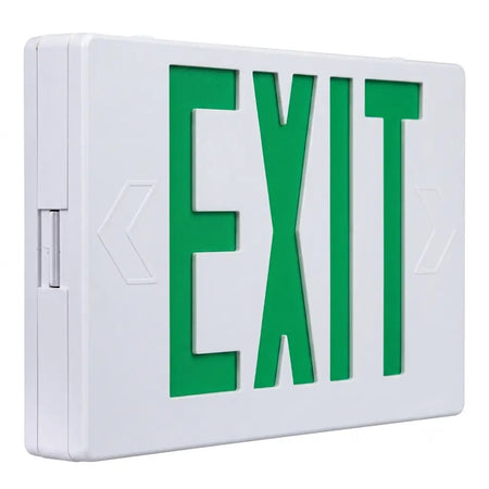 Two Circuit Operation Exit Sign- Thermoplastic - Universal Mount - Green LED
