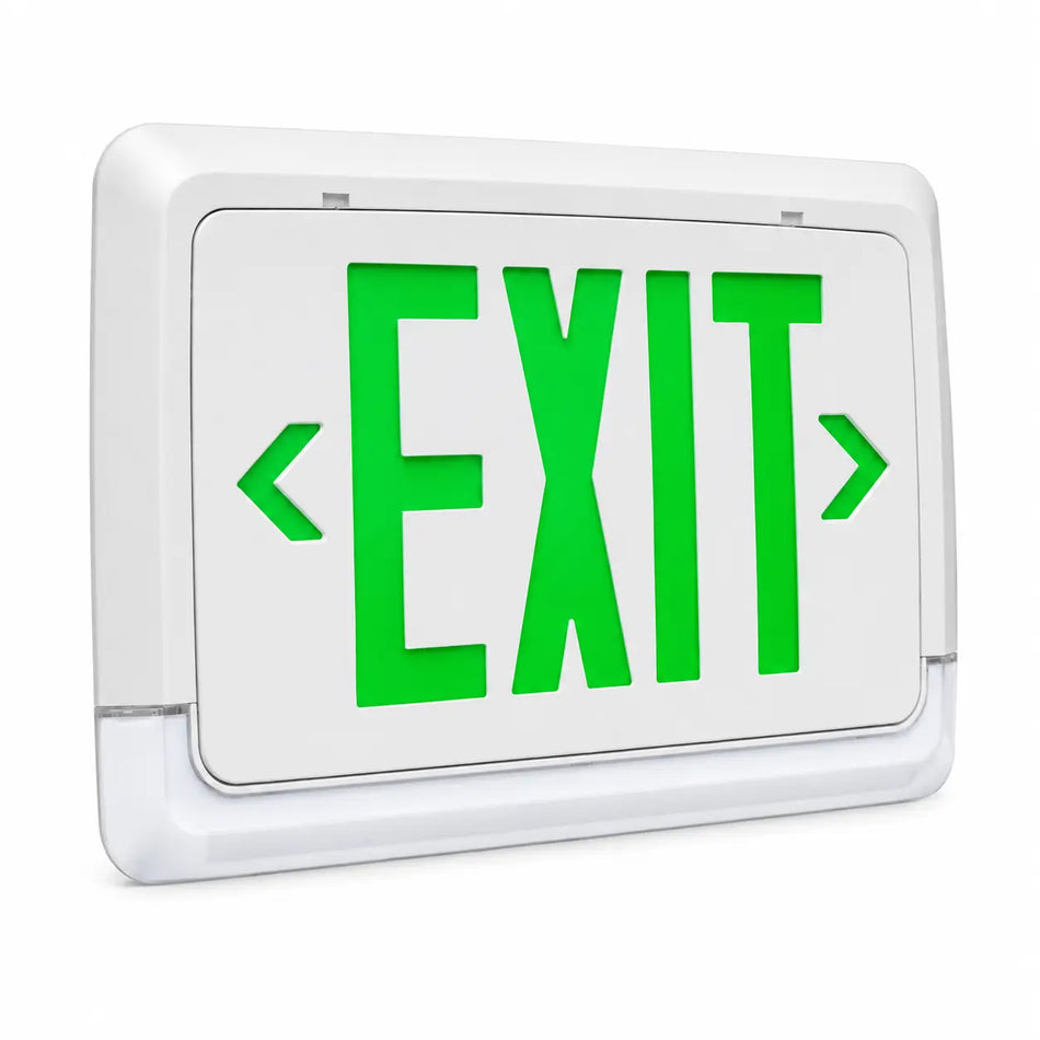 Ultra Thin Low Level Exit Sign With LED Emergency Lighting Bar, Green LED