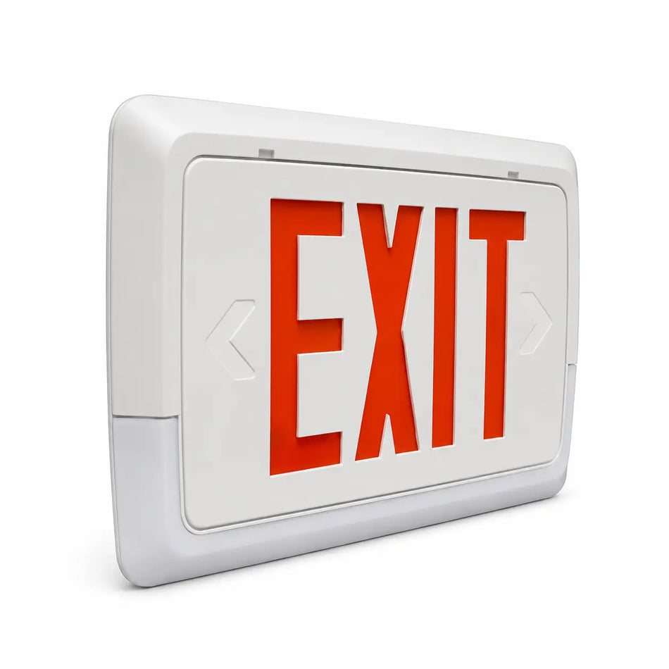 Ultra Thin Low Level Exit Sign With LED Emergency Lighting Bar, Red LED