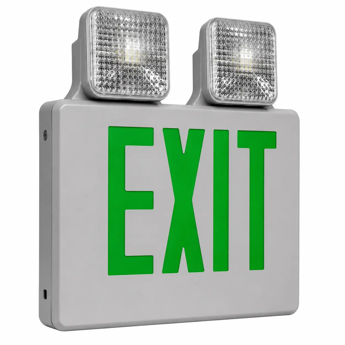 Value Series "Swingarm" Green LED Combo Exit with Back-up Battery 4/Case, side view