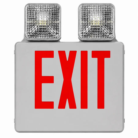 Value Series "Swingarm" Red LED Combo Exit with Back-up Battery 4/Case, front view