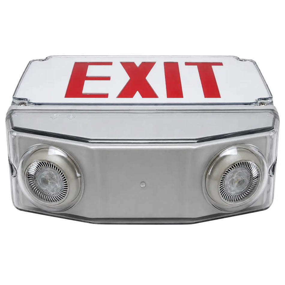 Wet Location All LED Emergency Combination Exit Sign - Universal Mount - Outdoor Rated - UL Listed, bottom view