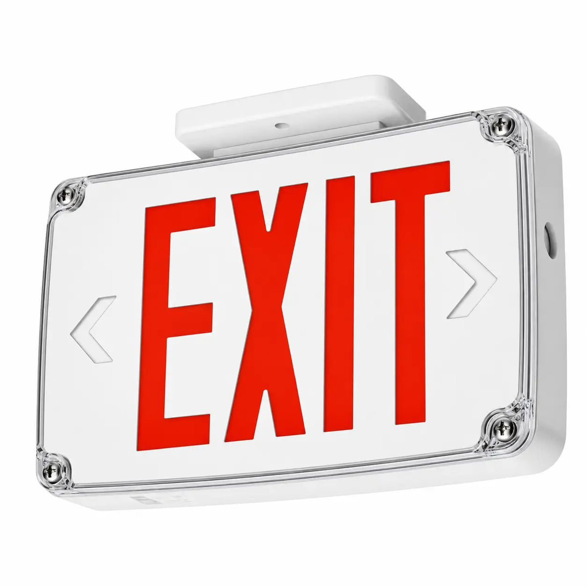 Wet Location Exit Sign with Battery - Universal Mount - UL List 5 Yr Warranty, ceiling mounting