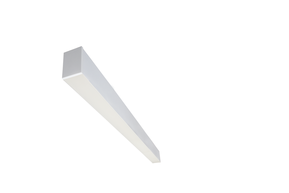White 4ft linear architectural direct fixture.