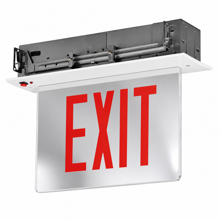 exit sign ceiling mount with white trim- recessed - code complaint 
