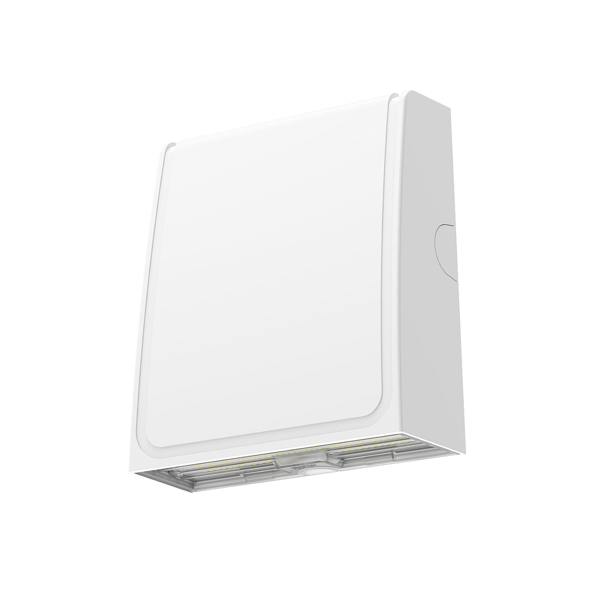 Low profile white wall pack led fixture with battery 