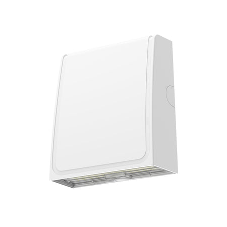 Low profile white wall pack led fixture with battery 