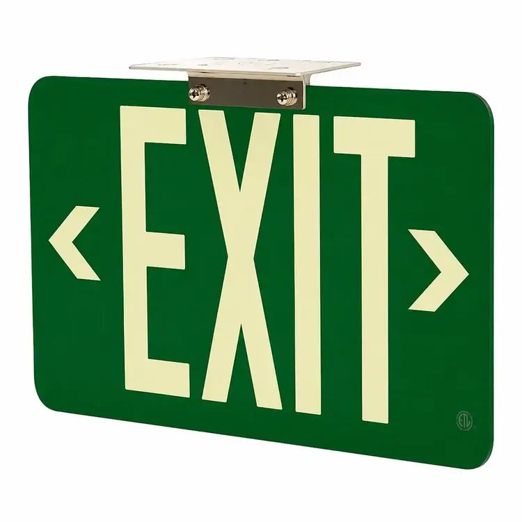 Wireless Exit Sign Green - 25 Year Life - UL Listed - Made in USA -Directional Arrows