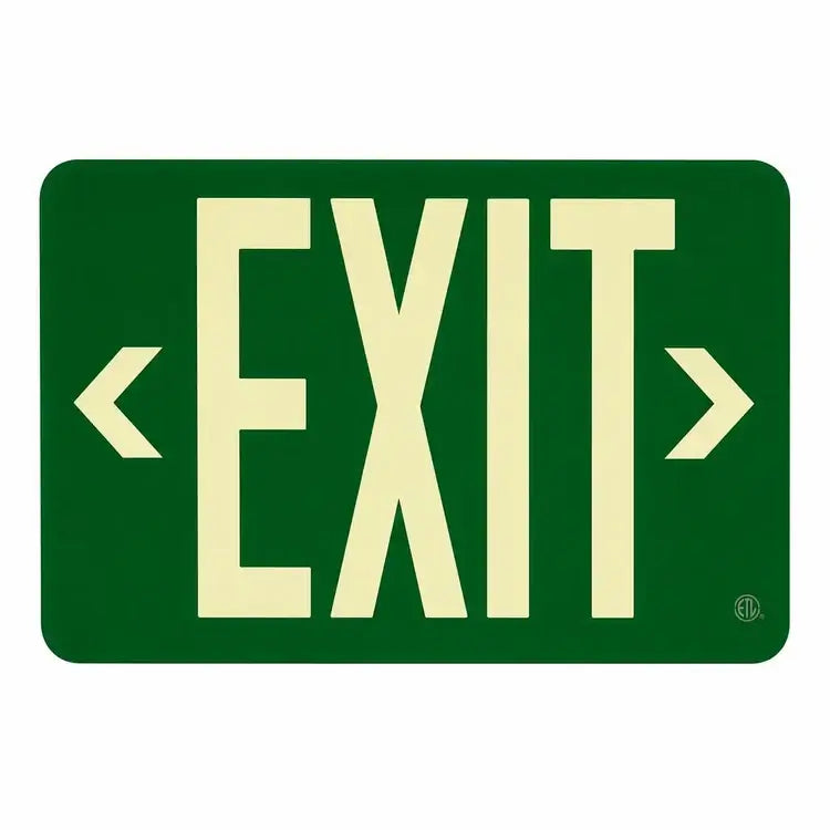 Wireless Exit Sign Green - 25 Year Life - UL Listed - Made in USA -Directional Arrows
