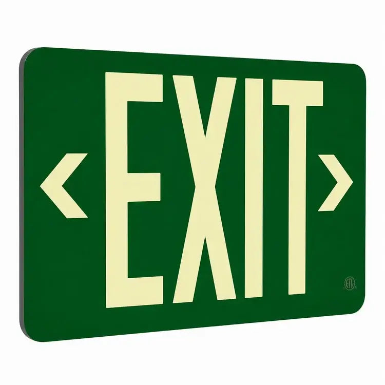 Wireless Exit Sign Green - 25 Year Life - UL Listed - Made in USA -Directional Arrows