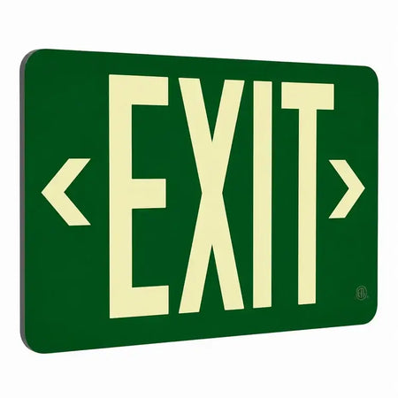 Wireless Exit Sign Green - 25 Year Life - UL Listed - Made in USA -Directional Arrows