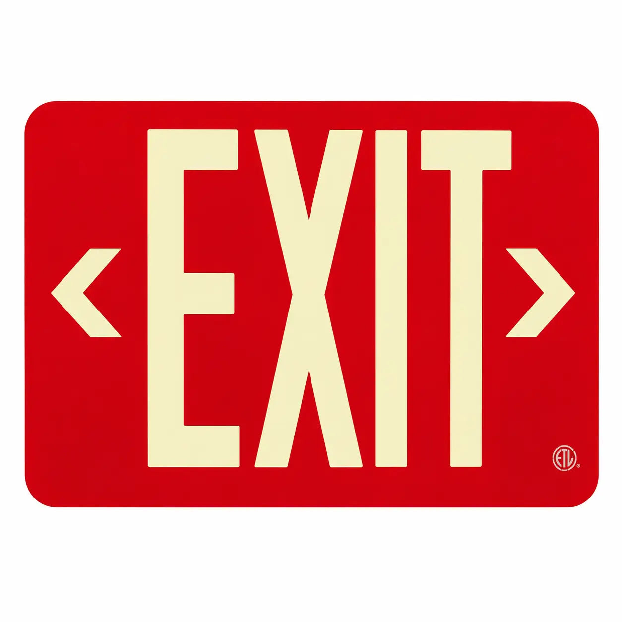Wireless Exit Sign Red - 25 Year Life - UL Listed - Made in USA - Directional Arrows, red, front view