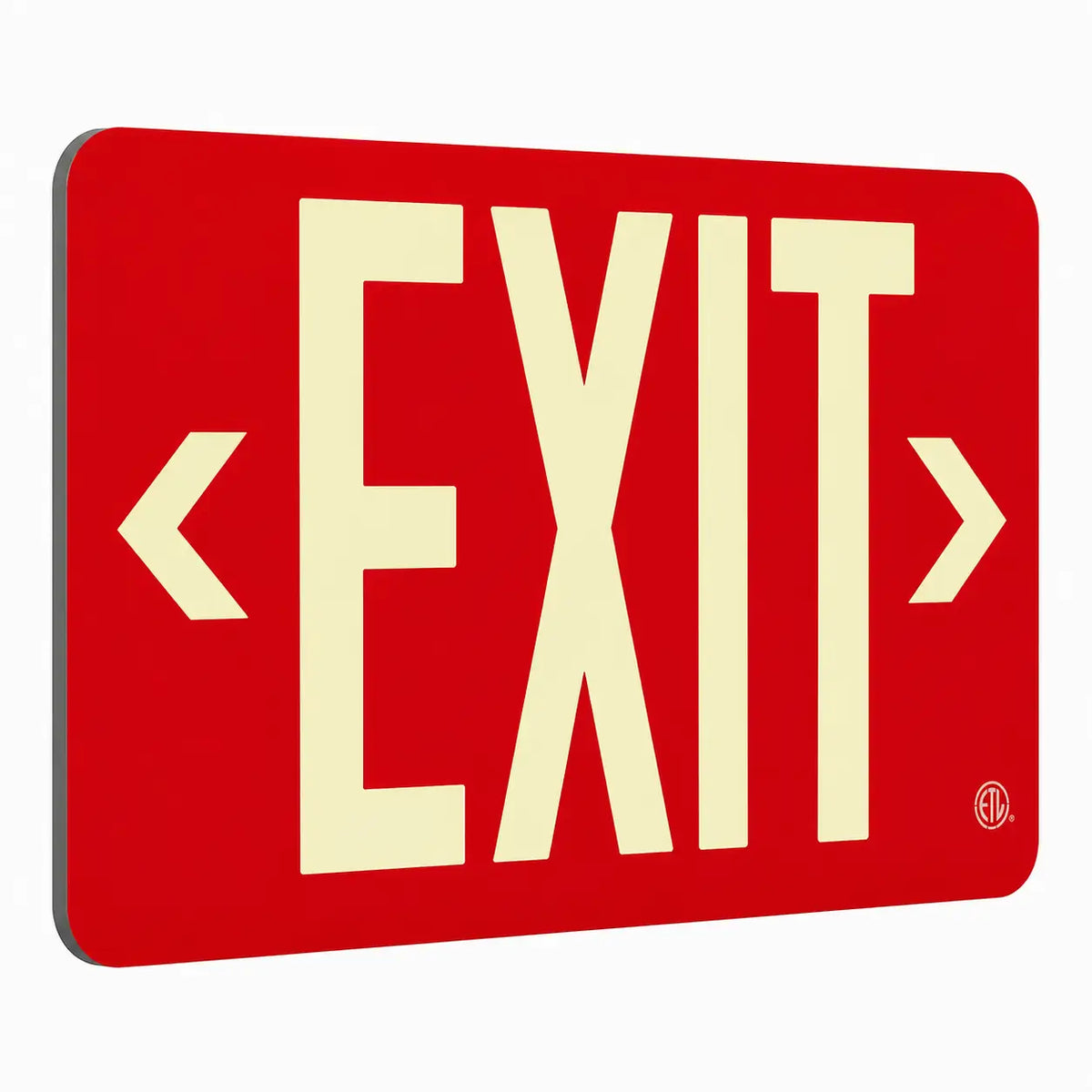 Wireless Exit Sign Red - 25 Year Life - UL Listed - Made in USA - Directional Arrows, red, left angle view
