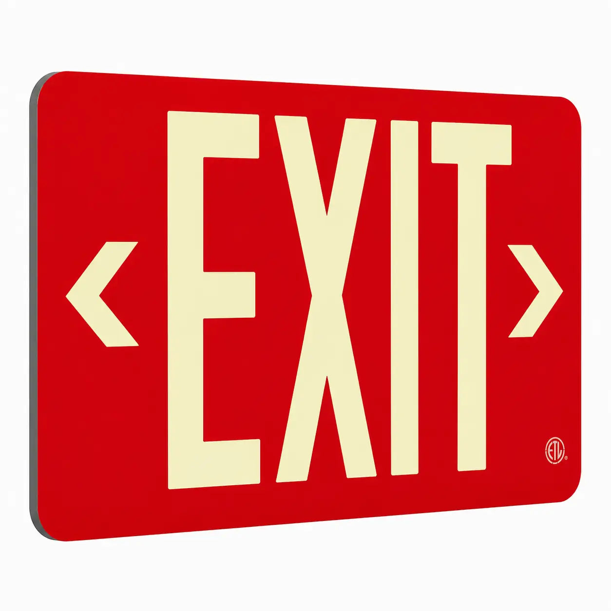 Wireless Exit Sign Red - 25 Year Life - UL Listed - Made in USA - Directional Arrows, red, left angle view