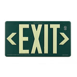 Power Free Exit Sign 100" Viewing Distance - UL Listed - Outdoor Rated- Made In USA - Green