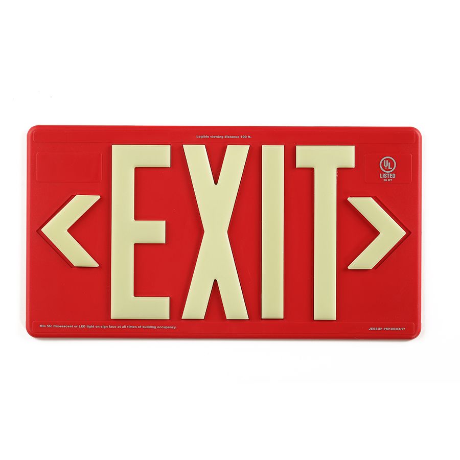 RED Indoor/outdoor Wirless Exit Sign 100' viewing Distance UL 924
