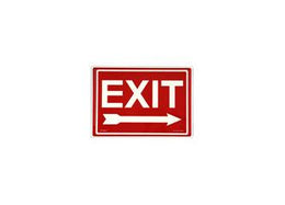 Directional Photo luminescent Fire Safety Exit Sign Right Arrow 14x10
