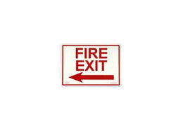 Photoluminescent Fire Safety "Fire Exit" Sign with Left Arrow