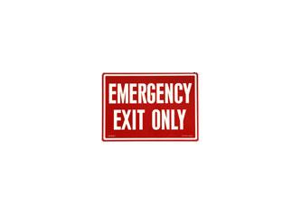 "Emergency Exit Only" Photoluminescent Fire Safety Sign Red Background