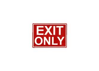 Photoluminescent Fire Safety "Exit Only" Sign 14x 10 Red Background Glowing Letters