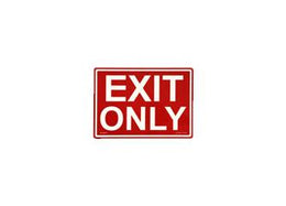 Photoluminescent Fire Safety "Exit Only" Sign 14x 10 Red Background Glowing Letters