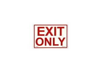 Photoluminescent Fire Safety "Exit Only" Sign Red Letters Glowing Background