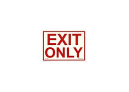 Photoluminescent Fire Safety "Exit Only" Sign Red Letters Glowing Background