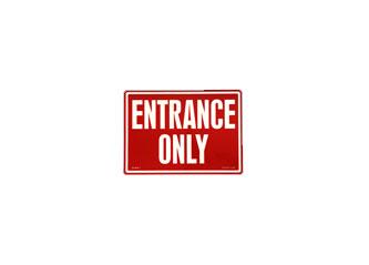 "Entrance Only" Photoluminescent Fire Safety Sign 14x10 Red Background - Glowing Letters