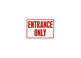 Photoluminescent Fire Safety "Entrance Only" Sign Red Letters Glowing Background