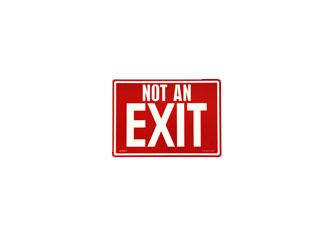 Photoluminescent Fire Safety "Not An Exit" Sign Red Background