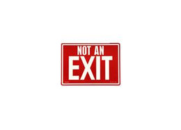 Photoluminescent Fire Safety "Not An Exit" Sign Red Background