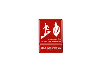 Use Stairways In Case of Fire Photoluminescent Fire Safety Sign 14 x 10