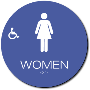 California WOMEN Accessible Restroom Door Sign – Styrene