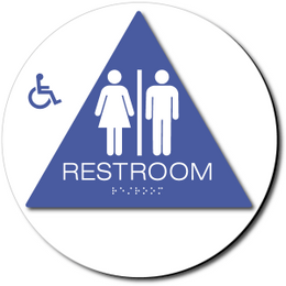 California Unisex Accessible RESTROOM Door Sign - Styrene