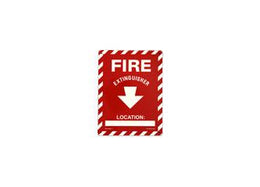 Fire Safety Sign Rigid Screen Printed Fire Extinguisher with Arrow Down