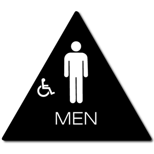 California MEN Accessible Restroom Door Sign