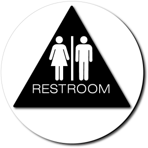 California Unisex RESTROOM Door Sign - Color Reverse