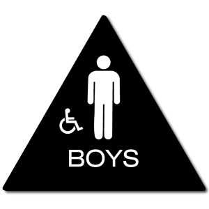 California BOYS Accessible Restroom Door Sign