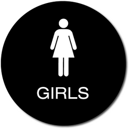 California GIRLS Restroom Door Sign