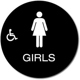California GIRLS Accessible Restroom Door Sign
