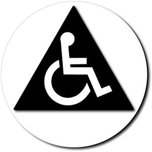 California All Gender Accessible Restroom Door Sign - Color Reverse