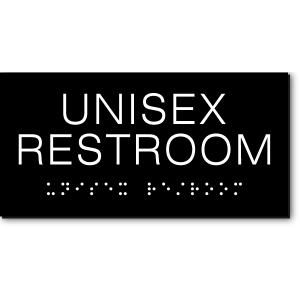 California UNISEX RESTROOM Text ADA Wall Sign 6x3