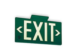 Photoluminescent Green Face Exit Sign 50 Feet Viewing UL Listed- Universal Mount