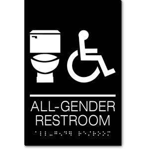 ALL GENDER RESTROOM Accessible Toilet ADA Sign